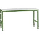 Mesa básica Manuflex UNIVERSAL estándar, tablero plástico, 1750x800, verde reseda