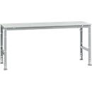 Mesa básica Manuflex UNIVERSAL estándar, tablero plástico, 2000x800, aluminio plateado