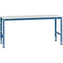 Mesa básica Manuflex UNIVERSAL estándar, tablero plástico, 2000x800, azul brillante