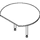 mesa de extensão, com 2 pés, com tampo reto, Ø 1200 mm