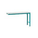 Mesa de extensión Manuflex UNIVERSAL especial, 1500 x 800 mm, melamina gris luminoso, azul agua