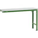 Mesa de extensión Manuflex UNIVERSAL especial, 1500 x 800 mm, melamina gris luminoso, verde reseda