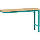 Mesa de extensión Manuflex UNIVERSAL especial, 1500 x 800 mm, multiplex natural, azul agua