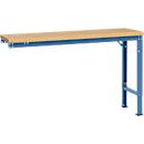 Mesa de extensión Manuflex UNIVERSAL especial, 1500 x 800 mm, multiplex natural, azul brillante