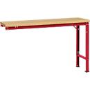 Mesa de extensión Manuflex UNIVERSAL especial, 1500 x 800 mm, multiplex natural, rojo rubí