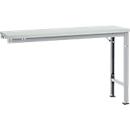 Mesa de extensión Manuflex UNIVERSAL especial, 1500 x 800 mm, plástico gris luminoso, aluminio plateado