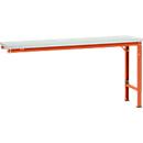 Mesa de extensión Manuflex UNIVERSAL especial, 1750 x 800 mm, melamina gris luminoso, rojo anaranjado