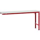 Mesa de extensión Manuflex UNIVERSAL especial, 1750 x 800 mm, melamina gris luminoso, rojo rubí