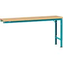 Mesa de extensión Manuflex UNIVERSAL especial, 1750 x 800 mm, multiplex natural, azul agua