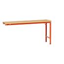 Mesa de extensión Manuflex UNIVERSAL especial, 1750 x 800 mm, multiplex natural, rojo anaranjado