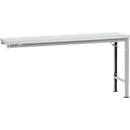 Mesa de extensión Manuflex UNIVERSAL especial, 1750 x 800 mm, plástico gris luminoso, aluminio plateado