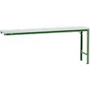 Mesa de extensión Manuflex UNIVERSAL especial, 2000 x 800 mm, melamina gris luminoso, verde reseda