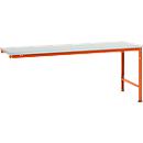 Mesa de extensión Manuflex UNIVERSAL especial, tablero plástico, 2000x1000, rojo anaranjado