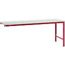 Mesa de extensión Manuflex UNIVERSAL especial, tablero plástico, 2000x1000, rojo rubí