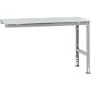 Mesa de extensión Manuflex UNIVERSAL estándar, 1500 x 800 mm, melamina gris luminoso, aluminio plateado