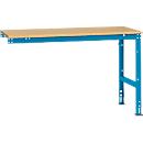 Mesa de extensión Manuflex UNIVERSAL estándar, 1500 x 800 mm, multiplex natural, azul luminoso