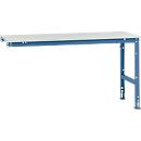 Mesa de extensión Manuflex UNIVERSAL estándar, 1750 x 800 mm, melamina gris luminoso, azul brillante