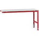 Mesa de extensión Manuflex UNIVERSAL estándar, 1750 x 800 mm, melamina gris luminoso, rojo rubí