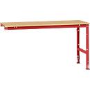 Mesa de extensión Manuflex UNIVERSAL estándar, 1750 x 800 mm, multiplex natural, rojo rubí