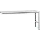 Mesa de extensión Manuflex UNIVERSAL estándar, 2000 x 800 mm, melamina gris luminoso, aluminio plateado