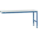 Mesa de extensión Manuflex UNIVERSAL estándar, 2000 x 800 mm, melamina gris luminoso, azul brillante