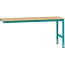 Mesa de extensión Manuflex UNIVERSAL estándar, 2000 x 800 mm, multiplex natural, azul agua