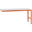 Mesa de extensión Manuflex UNIVERSAL estándar, tablero plástico, 2000x1000, rojo anaranjado