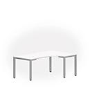 Mesa de forma libre NEVADA, An 1800 x P 1200/800 x Al 740 mm, cuadrado, blanco/aluminio plateado 