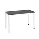 Mesa de oficina Nevada, Home Office rectangular, 4 patas, tubo redondo, ancho 1200 x fondo 600 x alto 740 mm, gris oscuro/blanco