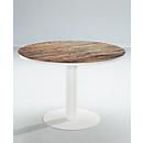 Mesa de reuniones Paperflow, hasta 4 personas, círculo, base de plato, Ø 1150 x H 750 mm, roble vintage/blanco
