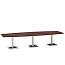 Mesa de reuniones Quandos, forma de barca, 3 partes, An 3500 x P 1200 mm, arce Brazil