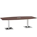 Mesa de reuniones Quandos, forma de barca, An 2400 x P 1200 mm, arce Brazil