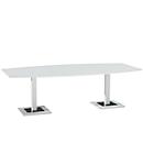 Mesa de reuniones Quandos, forma de barca, An 2400 x P 1200 mm, blanco