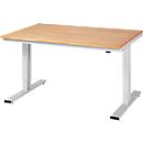 Mesa de taller serie adlatus 300, tablero de haya maciza, An 1500 x P 800 x Al 720 - 1120 mm