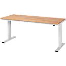 Mesa de taller serie adlatus 300, tablero de haya maciza, An 2000 x P 800 x Al 720 - 1120 mm