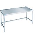 Mesa de trabajo de acero inoxidable, accesible con transpaleta, 850 x 700 x 1400 mm