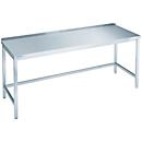 Mesa de trabajo de acero inoxidable, accesible con transpaleta, 850 x 700 x 1600 mm