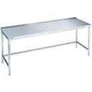 Mesa de trabajo de acero inoxidable, accesible con transpaleta, 850 x 700 x 1800 mm