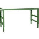 Mesa de trabajo Ergo, electrohidráulica, tablero acabado PVC, 1250 x 800 mm, verde reseda