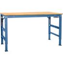 Mesa de trabajo Ergo, electrohidráulica, tablero multiplex, 1250 x 800 mm, azul brillante