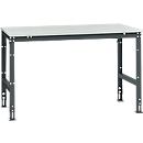 Mesa de trabajo Manuflex UNIVERSAL estándar, 1500 x 1000 mm, plástico gris luminoso, antracita