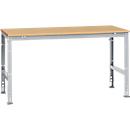 Mesa de trabajo Manuflex UNIVERSAL estándar, 1750 x 1000 mm, multiplex natural, aluminio plateado