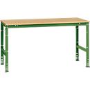 Mesa de trabajo Manuflex UNIVERSAL estándar, 1750 x 1000 mm, multiplex natural, verde reseda