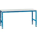 Mesa de trabajo Manuflex UNIVERSAL estándar, 2000 x 1000 mm, melamina gris luminoso, azul luminoso