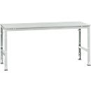 Mesa de trabajo Manuflex UNIVERSAL estándar, 2000 x 1000 mm, melamina gris luminoso, gris luminoso