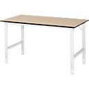 Mesa de trabajo, tablero MDF, An 1500 x P 800 x Al 760-1080 mm