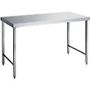 Mesa de trabalho, aço inoxidável, sem prateleira