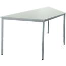 Mesa em tubo de aço, trapezoideal, 1600/ 800 x 690 mm