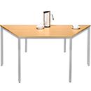 Mesa em tubo de aço, trapezoideal, 1600/ 800 x 690 mm