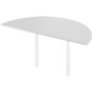 Mesa extensible, Ø 1600 mm, gris claro/blanco